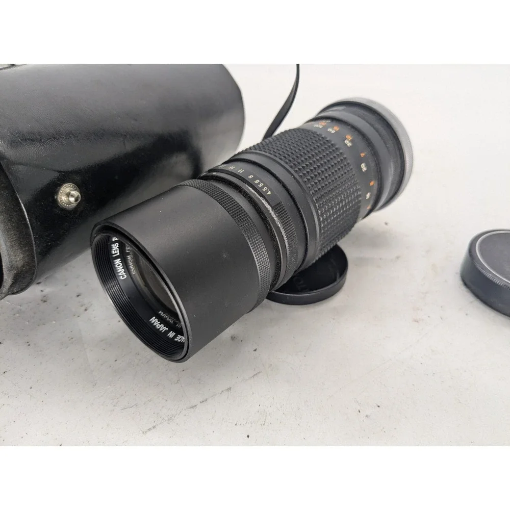 Canon FL 200mm f4.5 Telephoto Lens, Caps and Original Case Japan Excellent r3